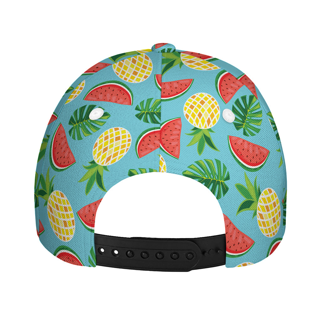 Tropical Watermelon And Pineapple Print Baseball Cap