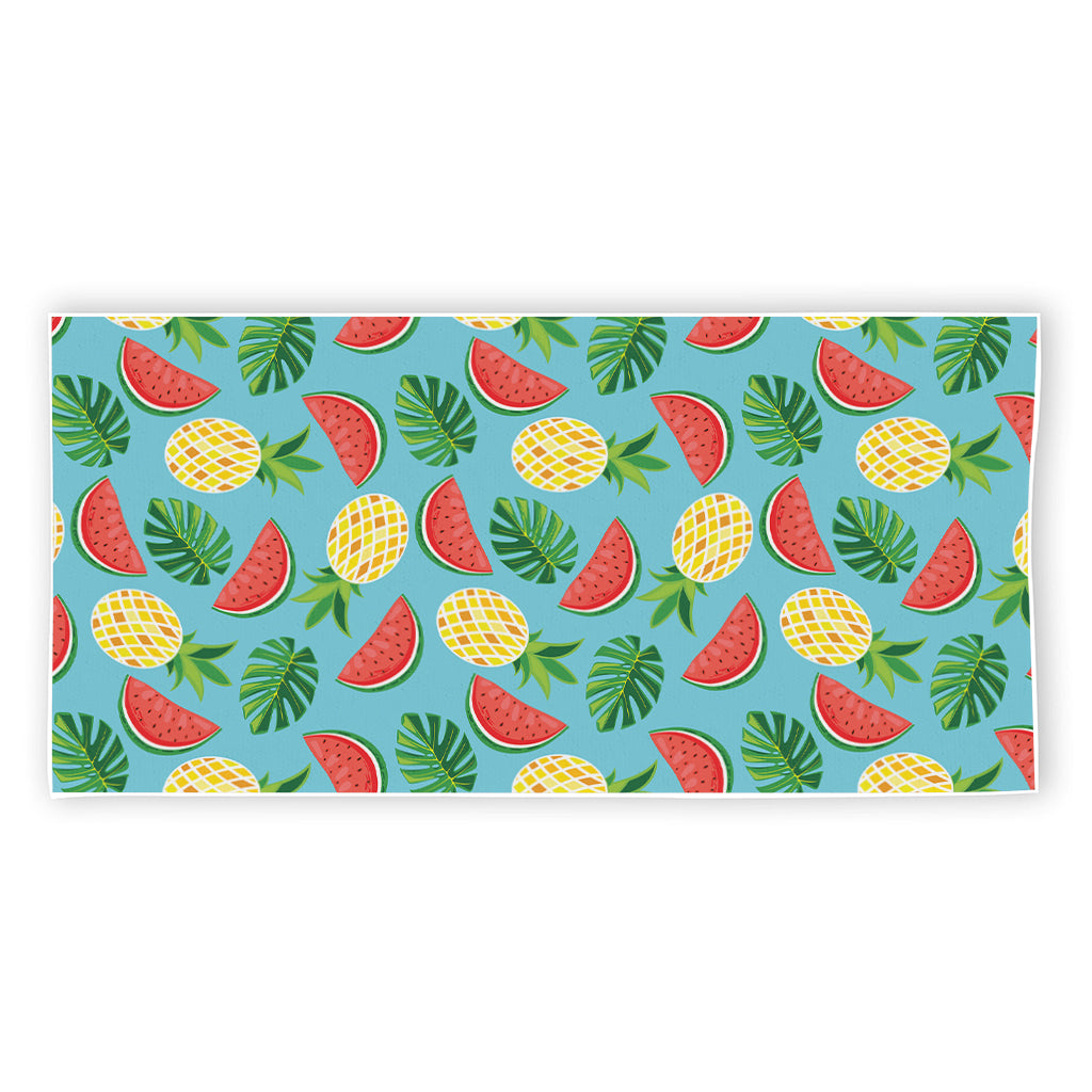Tropical Watermelon And Pineapple Print Beach Towel