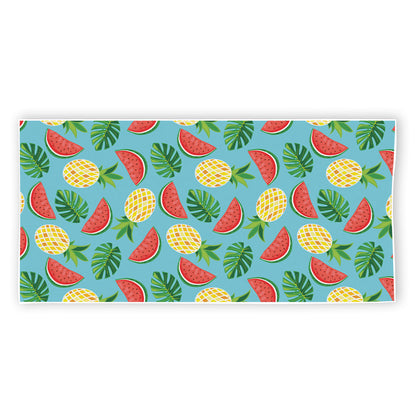 Tropical Watermelon And Pineapple Print Beach Towel