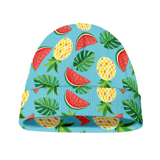 Tropical Watermelon And Pineapple Print Beanie