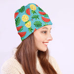 Tropical Watermelon And Pineapple Print Beanie