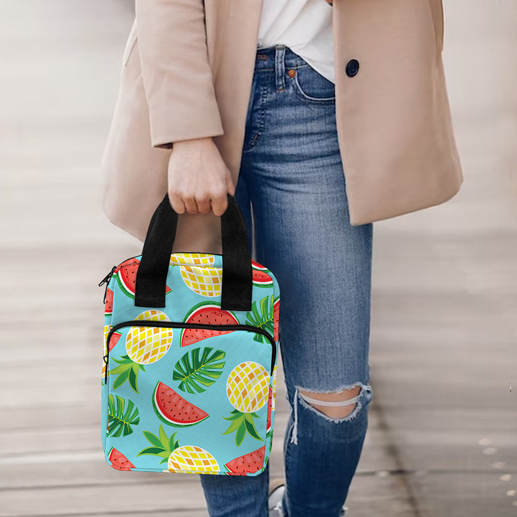 Tropical Watermelon And Pineapple Print Bible Tote Bag