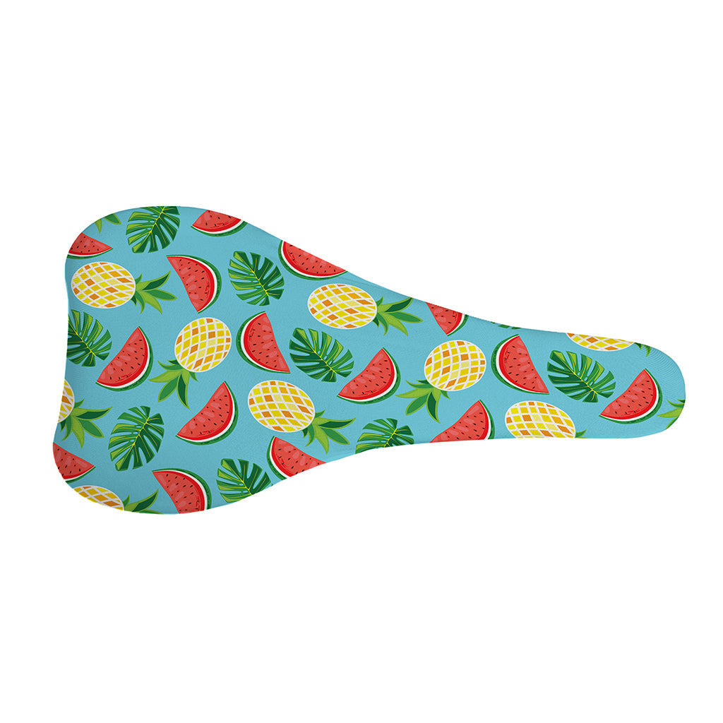 Tropical Watermelon And Pineapple Print Bicycle Seat Cover