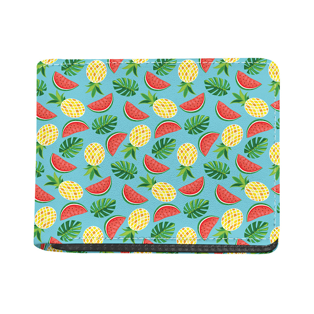 Tropical Watermelon And Pineapple Print Bifold Wallet
