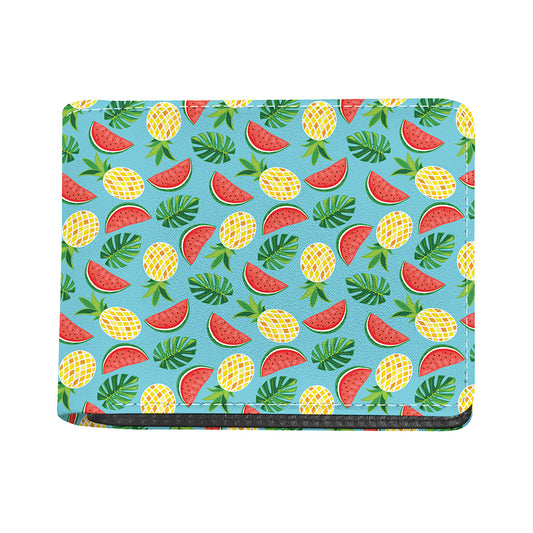 Tropical Watermelon And Pineapple Print Bifold Wallet