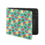 Tropical Watermelon And Pineapple Print Bifold Wallet