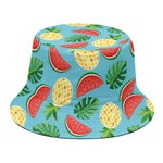 Tropical Watermelon And Pineapple Print Bucket Hat