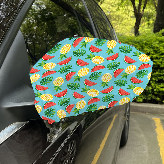 Tropical Watermelon And Pineapple Print Car Side Mirror Covers