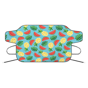 Tropical Watermelon And Pineapple Print Car Windshield Snow Cover