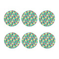 Tropical Watermelon And Pineapple Print Coaster Set