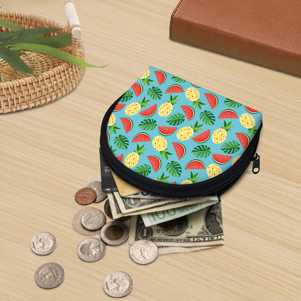 Tropical Watermelon And Pineapple Print Coin Purse