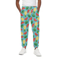 Tropical Watermelon And Pineapple Print Cotton Sweatpants