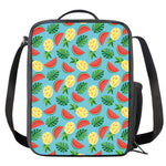 Tropical Watermelon And Pineapple Print Crossbody Lunch Bag