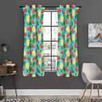 Tropical Watermelon And Pineapple Print Curtain