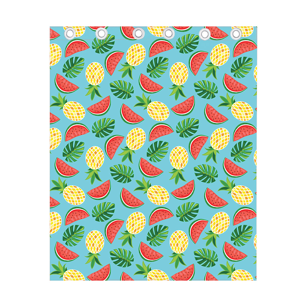 Tropical Watermelon And Pineapple Print Curtain
