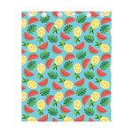 Tropical Watermelon And Pineapple Print Curtain