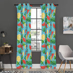 Tropical Watermelon And Pineapple Print Curtain