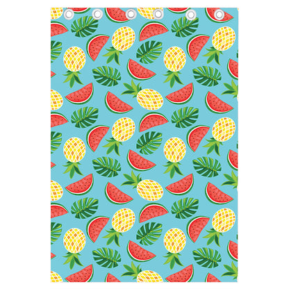 Tropical Watermelon And Pineapple Print Curtain
