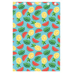 Tropical Watermelon And Pineapple Print Curtain