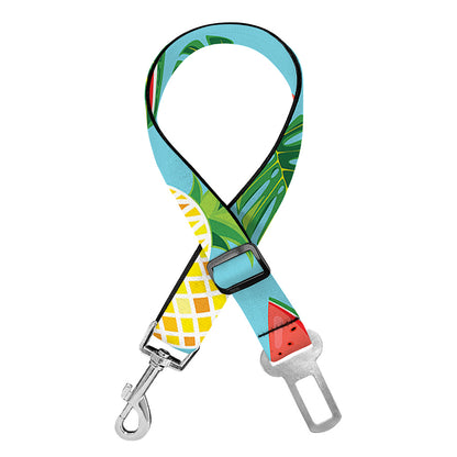 Tropical Watermelon And Pineapple Print Dog Seat Belt