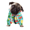 Tropical Watermelon And Pineapple Print Dog Zip Up Hoodie