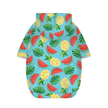 Tropical Watermelon And Pineapple Print Dog Zip Up Hoodie
