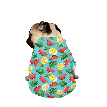 Tropical Watermelon And Pineapple Print Dog Zip Up Jacket