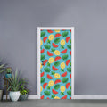 Tropical Watermelon And Pineapple Print Door Sticker