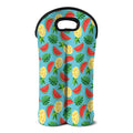 Tropical Watermelon And Pineapple Print Double Neoprene Wine Tote
