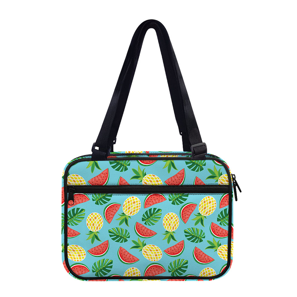 Tropical Watermelon And Pineapple Print Double Strap Bible Bag