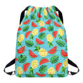 Tropical Watermelon And Pineapple Print Drawstring Backpack