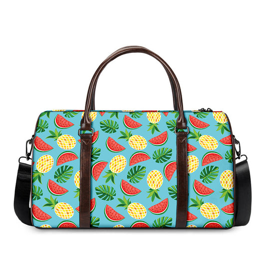 Tropical Watermelon And Pineapple Print Duffle Bag