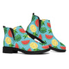 Tropical Watermelon And Pineapple Print Flat Ankle Boots