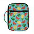 Tropical Watermelon And Pineapple Print Front Pocket Bible Bag