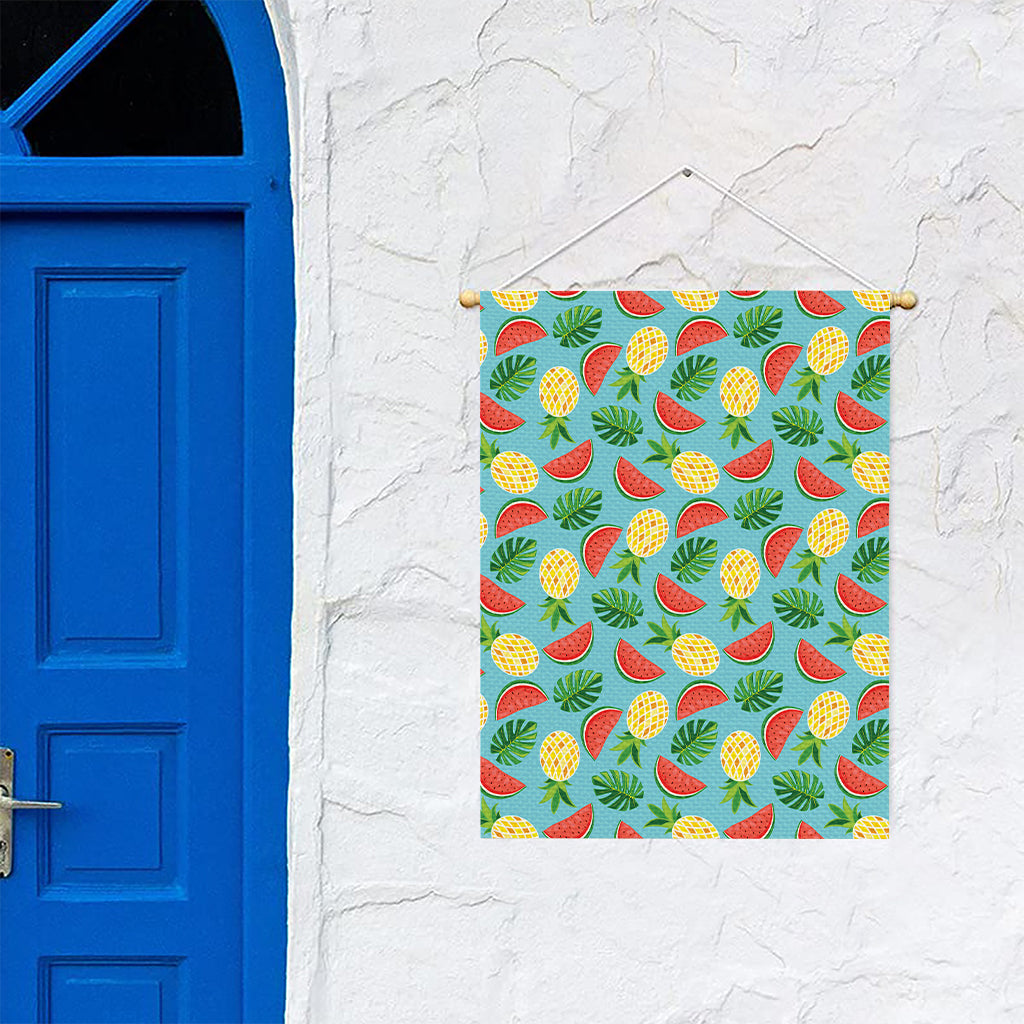 Tropical Watermelon And Pineapple Print Garden Flag