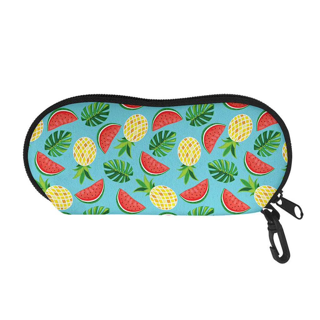 Tropical Watermelon And Pineapple Print Glasses Case