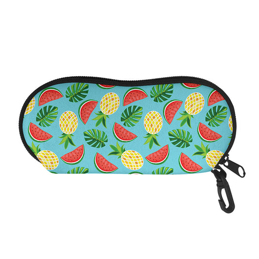 Tropical Watermelon And Pineapple Print Glasses Case
