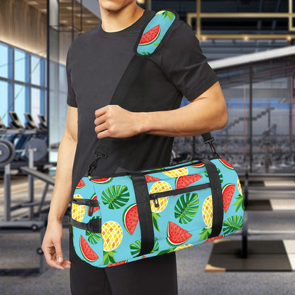 Tropical Watermelon And Pineapple Print Gym Bag