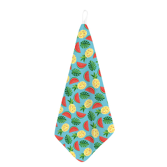 Tropical Watermelon And Pineapple Print Hand Towel