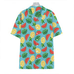 Tropical Watermelon And Pineapple Print Hawaiian Shirt