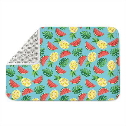 Tropical Watermelon And Pineapple Print Indoor Door Mat