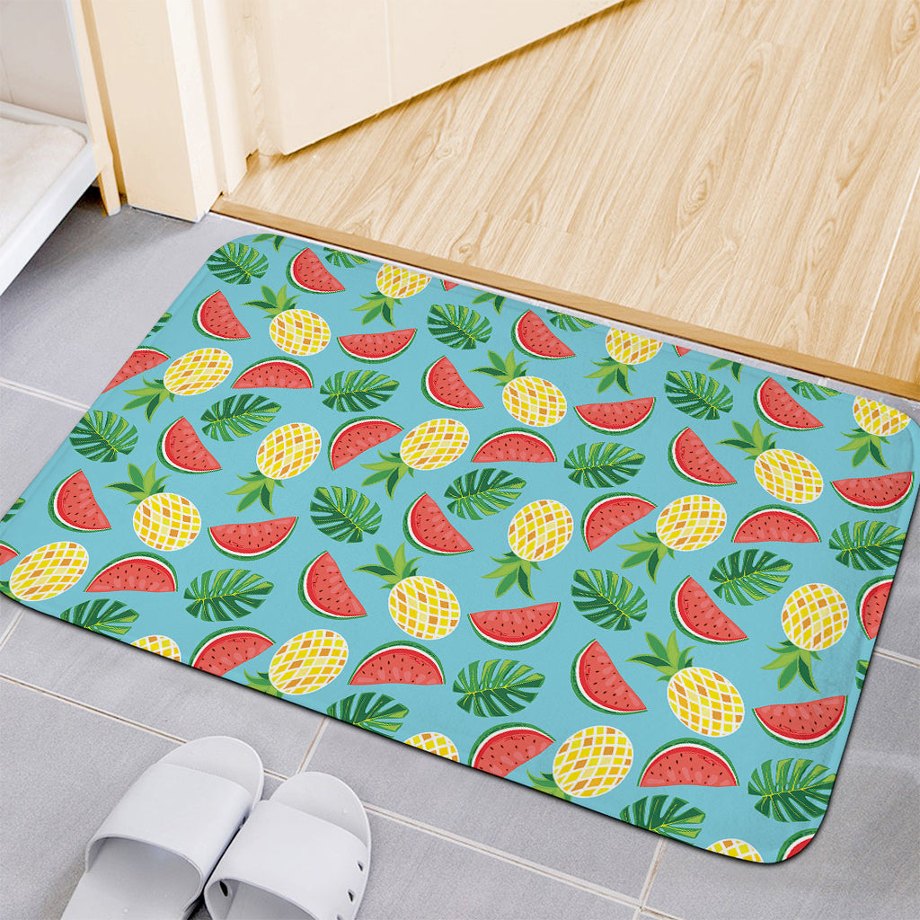 Tropical Watermelon And Pineapple Print Indoor Door Mat