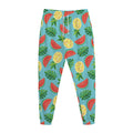 Tropical Watermelon And Pineapple Print Jogger Pants