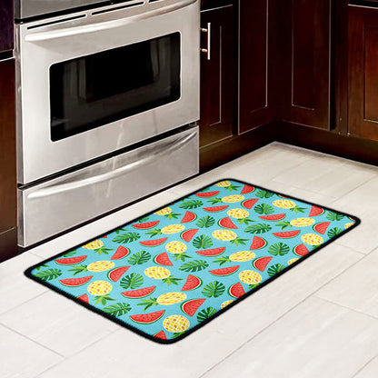 Tropical Watermelon And Pineapple Print Kitchen Mat