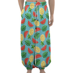 Tropical Watermelon And Pineapple Print Lantern Pants