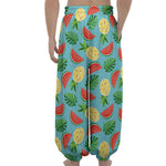 Tropical Watermelon And Pineapple Print Lantern Pants