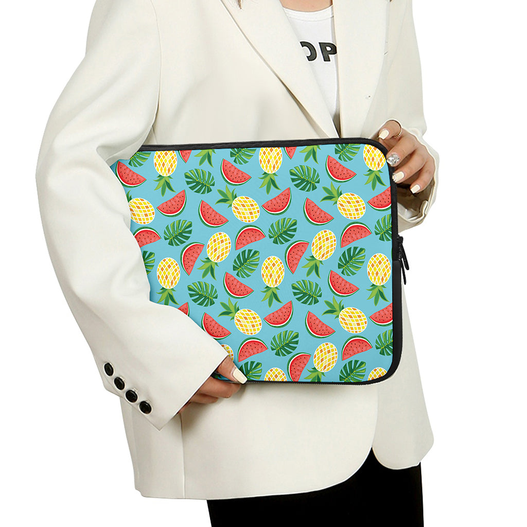 Tropical Watermelon And Pineapple Print Laptop Sleeve