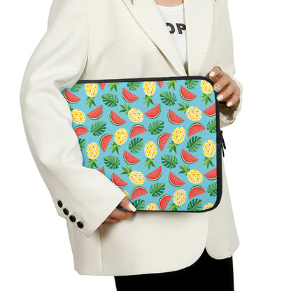 Tropical Watermelon And Pineapple Print Laptop Sleeve