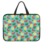 Tropical Watermelon And Pineapple Print Laptop Sleeve With Handle