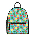 Tropical Watermelon And Pineapple Print Leather Backpack